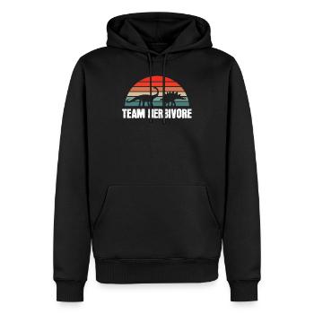 Team Herbivore Vegan Veganer Geschenk - Männer Premium Bio Hoodie - Schwarz - Vorne - Nico (187cm)