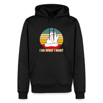 I Do What I Want Cat Cats Gift T-Shirt - Men’s Premium Organic Hoodie - black - Front - Nico (187cm)