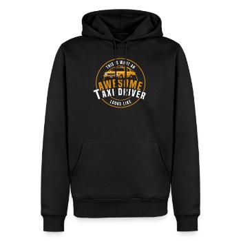 Taxi - Sweat à capuche Premium bio Homme - noir - Devant - Nico (187cm)