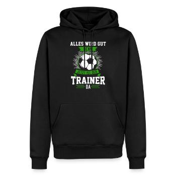 Trainer Fußball Fußballtrainer Geschenk - Männer Premium Bio Hoodie - Schwarz - Vorne - Nico (187cm)