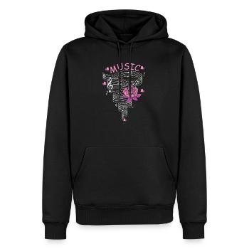 Music Rose Musicien et cadeau d'artiste - Sweat à capuche Premium bio Homme - noir - Devant - Nico (187cm)