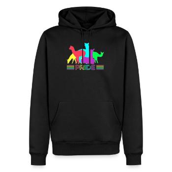 Fierté du lama - Sweat à capuche Premium bio Homme - noir - Devant - Nico (187cm)