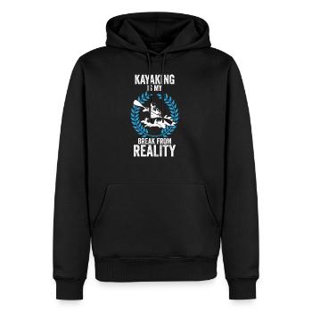 Geschenkidee für Kajakfahrer - Männer Premium Bio Hoodie - Schwarz - Vorne - Nico (187cm)