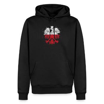 Drapeau aigle de Pologne | Cadeau fier polonais - Sweat à capuche Premium bio Homme - noir - Devant - Nico (187cm)