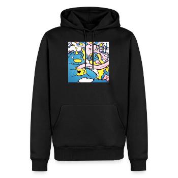Ours de style graffiti - Sweat à capuche Premium bio Homme - noir - Devant - Nico (187cm)