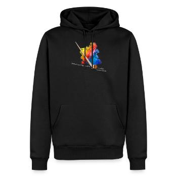 Alphorn - Männer Premium Bio Hoodie - Schwarz - Vorne - Nico (187cm)