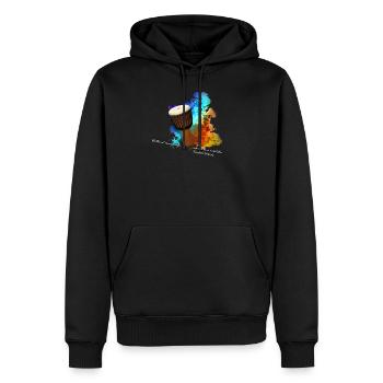 djembe - Sweat à capuche Premium bio Homme - noir - Devant - Nico (187cm)