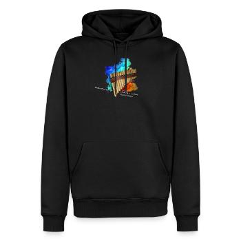 flûte de pan - Sweat à capuche Premium bio Homme - noir - Devant - Nico (187cm)