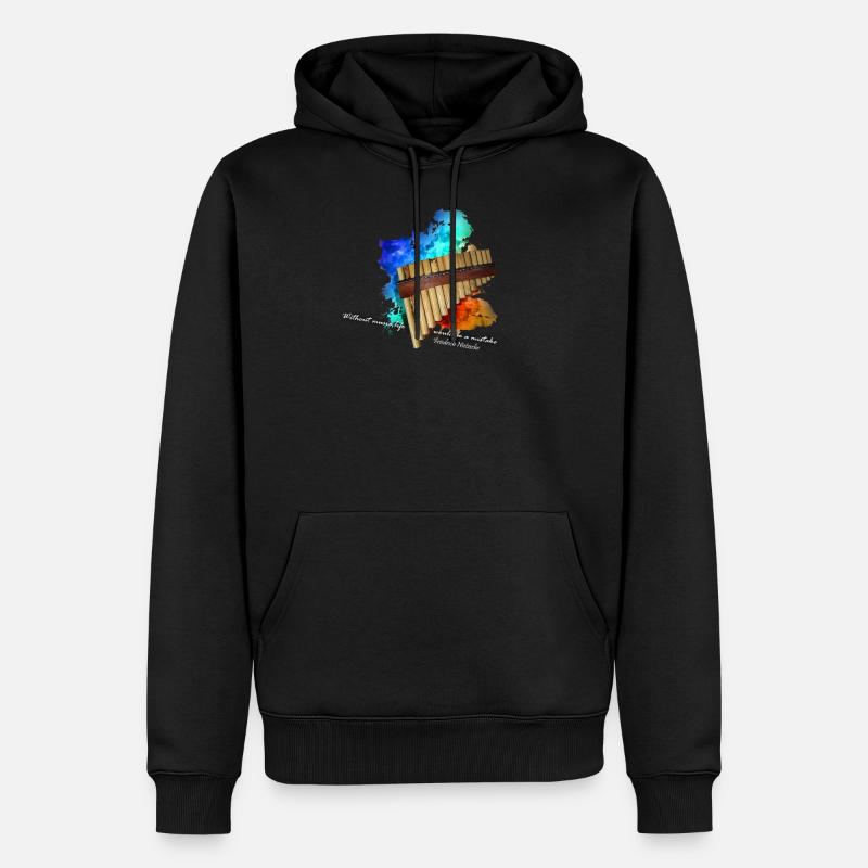 Panflöte - Männer Premium Bio Hoodie - Schwarz