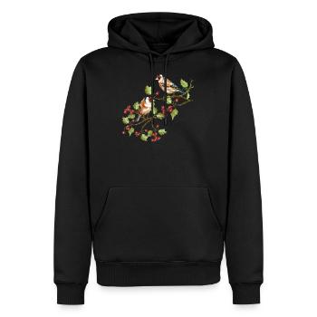 Die Vögel - Männer Premium Bio Hoodie - Schwarz - Vorne - Nico (187cm)