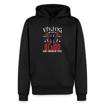 Norwegen Flagge Wikinger - Männer Premium Bio Hoodie - Schwarz - Vorne - Nico (187cm)