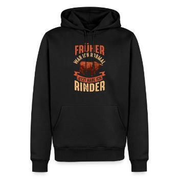 Schottisches Hochlandrind Rind Highland Cattle - Männer Premium Bio Hoodie - Schwarz - Vorne - Nico (187cm)