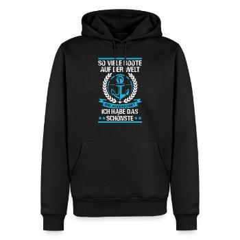 Boot Boote Segelboot Geschenk - Männer Premium Bio Hoodie - Schwarz - Vorne - Nico (187cm)