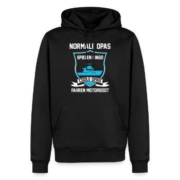 Motorboot Opa Boot Boote Geschenk - Männer Premium Bio Hoodie - Schwarz - Vorne - Nico (187cm)