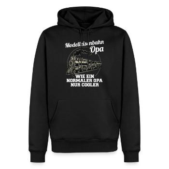 Modelleisenbahn Opa Spruch Großvater Geschenk - Männer Premium Bio Hoodie - Schwarz - Vorne - Nico (187cm)