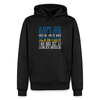 Schweden Elch Spruch Flagge - Männer Premium Bio Hoodie - Schwarz - Vorne - Nico (187cm)