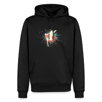 Lustig Ski Skier Berge Skifahren Spruch Geschenk - Männer Premium Bio Hoodie - Schwarz - Vorne - Nico (187cm)