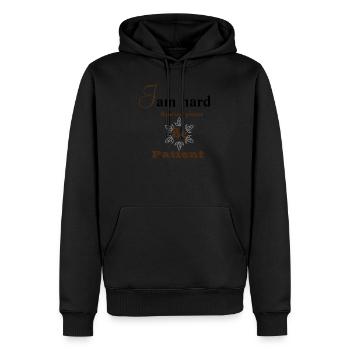 I am hard hearing please be patient - Sweat à capuche Premium bio Homme - noir - Devant - Nico (187cm)