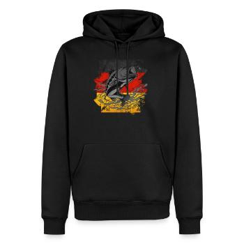 deutsche Fischerei - Männer Premium Bio Hoodie - Schwarz - Vorne - Nico (187cm)