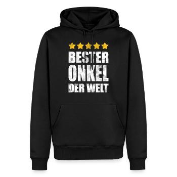 BESTER ONKEL DER WELT - Männer Premium Bio Hoodie - Schwarz - Vorne - Nico (187cm)