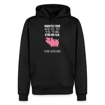 Hackfleisch Kneten Ist Wie Tiere Streicheln Nur - Männer Premium Bio Hoodie - Schwarz - Vorne - Nico (187cm)