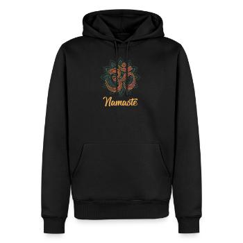 namaste - Männer Premium Bio Hoodie - Schwarz - Vorne - Nico (187cm)
