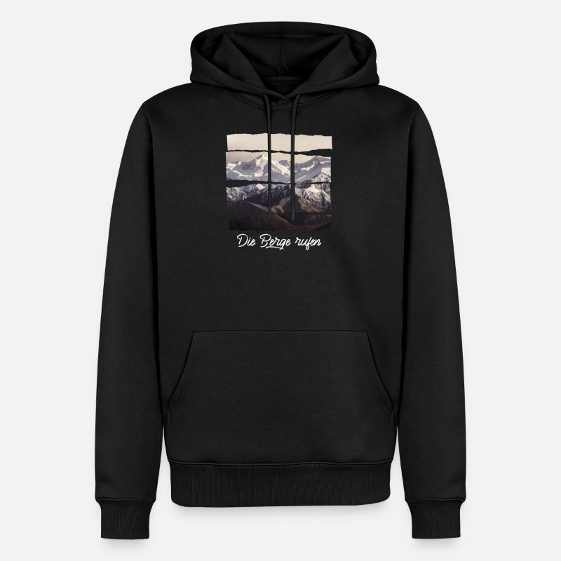 die berge rufen - Männer Premium Bio Hoodie - Schwarz