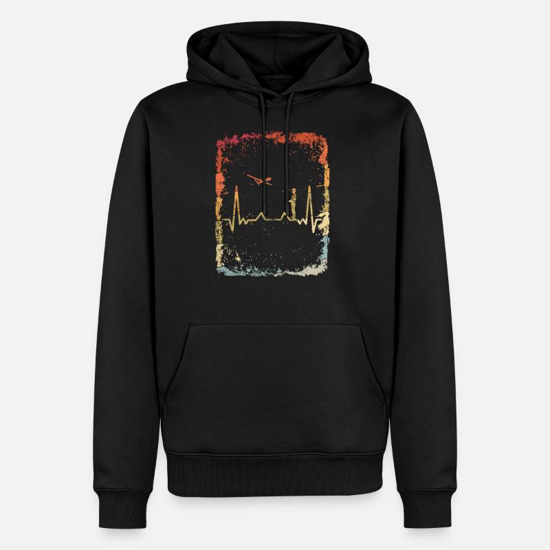 Evolution model flight airplane aviator cool retro - Men’s Premium Organic Hoodie - black