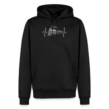 Cadeau de la ligne EKG de train miniature - Sweat à capuche Premium bio Homme - noir - Devant - Nico (187cm)