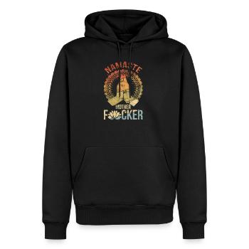 Yoga Namaste Mother f Gift - Men’s Premium Organic Hoodie - black - Front - Nico (187cm)