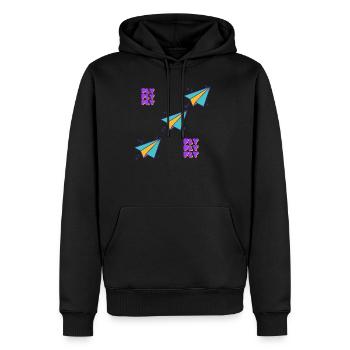 FLIEGE, FLIEGE, FLIEGE - Männer Premium Bio Hoodie - Schwarz - Vorne - Nico (187cm)
