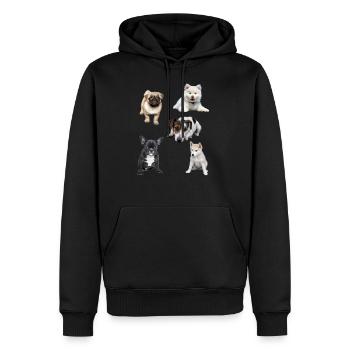 chiots mignons - Sweat à capuche Premium bio Homme - noir - Devant - Nico (187cm)