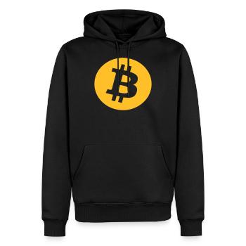 bitcoin - Men’s Premium Organic Hoodie - black - Front - Nico (187cm)