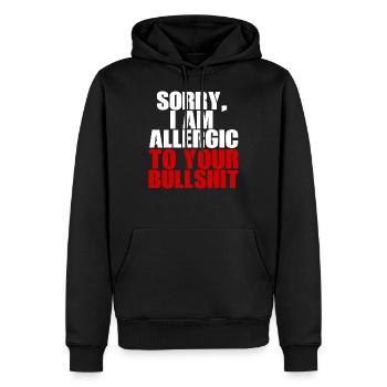 Sorry, I Am Allergic To Your Bullshit [white] - Männer Premium Bio Hoodie - Schwarz - Vorne - Nico (187cm)