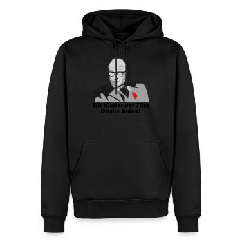 wir Kinder der 70er danke Bruno Kreisky - Männer Premium Bio Hoodie - Schwarz - Vorne - Nico (187cm)