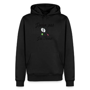 T Shirt je peux pas j'ai tennis - Sweat à capuche Premium bio Homme - noir - Devant - Nico (187cm)