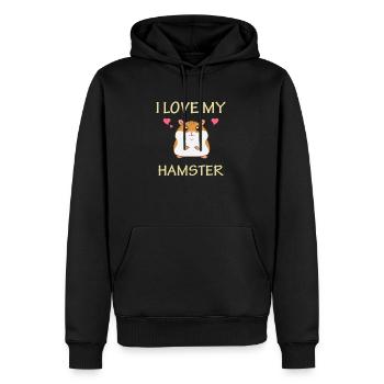 Netter Hamster Hummy Geschenk für Kinder und - Männer Premium Bio Hoodie - Schwarz - Vorne - Nico (187cm)
