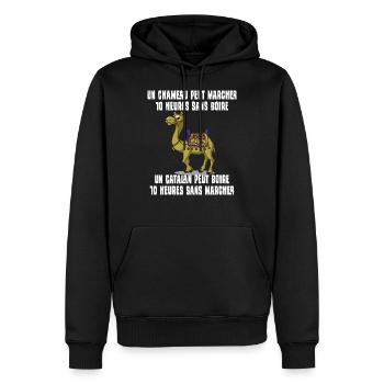 Un Catalan peut boire 10 heures sans marcher - Sweat à capuche Premium bio Homme - noir - Devant - Nico (187cm)