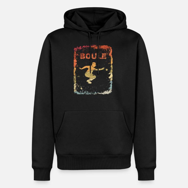 Retro Boule Geschenk - Männer Premium Bio Hoodie - Schwarz