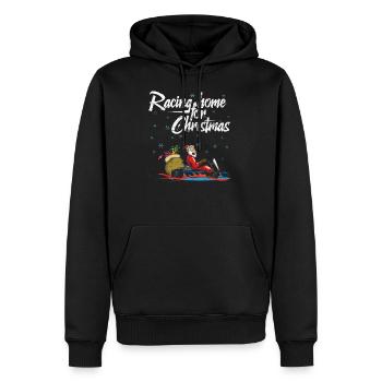 Racing home for Christmas Kart Rennfahrer - Männer Premium Bio Hoodie - Schwarz - Vorne - Nico (187cm)