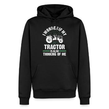 Tracteur Tracteurs Tracteur Cadeau - Sweat à capuche Premium bio Homme - noir - Devant - Nico (187cm)