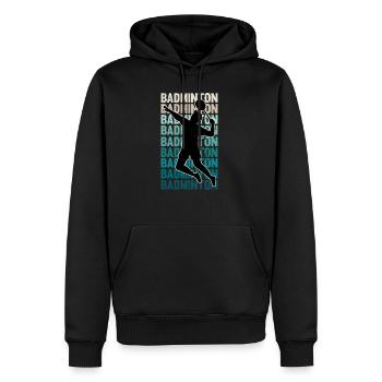 Cadeau de passe-temps de sport de raquette de volant de badminton - Sweat à capuche Premium bio Homme - noir - Devant - Nico (187cm)