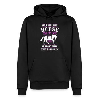 Cadeau équestre cavalier - Sweat à capuche Premium bio Homme - noir - Devant - Nico (187cm)