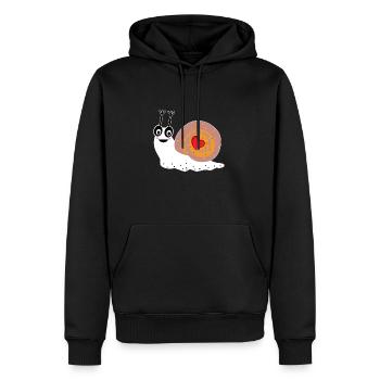 Cœur d'escargot Joli et joli cadeau - Sweat à capuche Premium bio Homme - noir - Devant - Nico (187cm)