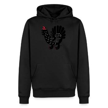 milieu-Finlande - Sweat à capuche Premium bio Homme - noir - Devant - Nico (187cm)