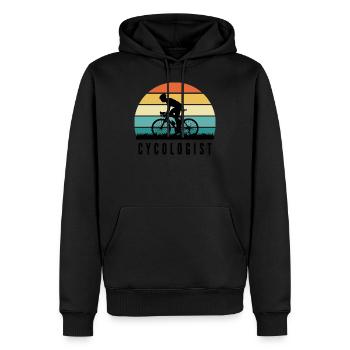 CYCOLOGIST - Men’s Premium Organic Hoodie - black - Front - Nico (187cm)