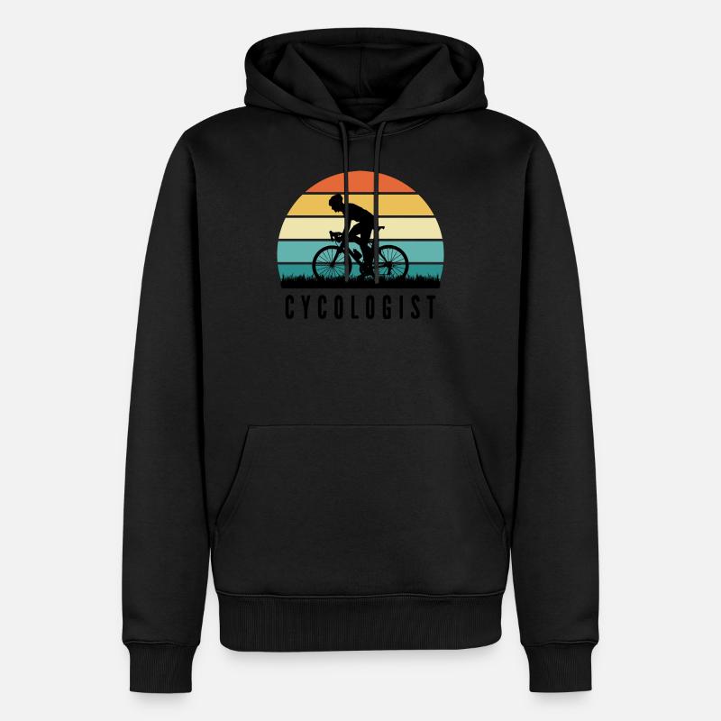 CYCOLOGUE - Sweat à capuche Premium bio Homme - noir