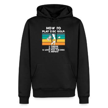 Disc-Golf Discgolf-Geschenkidee - Männer Premium Bio Hoodie - Schwarz - Vorne - Nico (187cm)