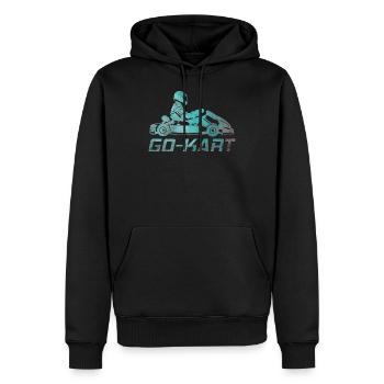 Kart go-kart karting kart pilote cadeau rétro - Sweat à capuche Premium bio Homme - noir - Devant - Nico (187cm)
