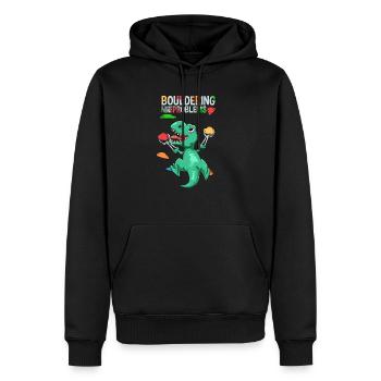 Cadeau drôle d'escalade de bloc de T-Rex - Sweat à capuche Premium bio Homme - noir - Devant - Nico (187cm)